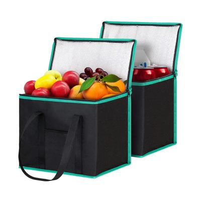 China Waterproof Black Simple Fashion Customized Eco Friendly Shopping Tote Insulated Waterproof Cooler Bags for sale