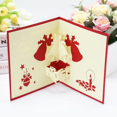 China Custom Handmade Europe Christmas Cards Paper Craft 3d Pop Up Christmas Cards Shop Christmas Greeting Cards for sale