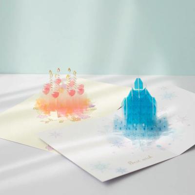 China Europe Pop 3D Christmas Greeting Cards Holiday Greeting Presents Cards With 3D Envelopes Christmas Cards Christmas for sale