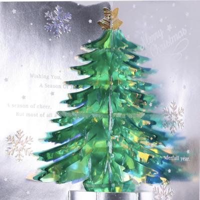 China Europe Christmas Tree Pop Card Handmade Unique Festive 3D Tree Greeting Cards With Envelope For Merry Christmas Cards for sale