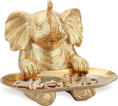 China Europe For Home Decor Accents Living Room Shelf TV Stand Desk Gold Elephant Statue for sale