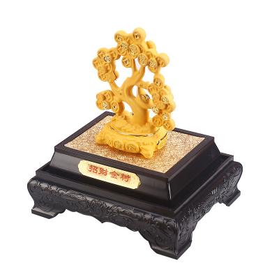 China Wholesale creative sand gold velvet Europe factory office gold tree ornaments hair wealth invitation tree for sale