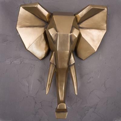 China Europe factory wholesale luxury wall mounted elephant wall sculpture living room main decoration for sale