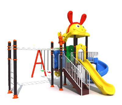 China Outdoor PE Playground Swing Set Colorful Plastic Swing With Slide Playset Outdoor Backyard Activity for sale