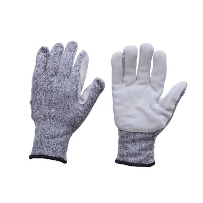 China Riding Gloves Cut Resistant Cow Split Leather On Plam Resistant Gloves And Puncture Resistant Cut Back for sale