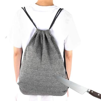 China Anti Theft Heavy Duty Backpack Anti Theft Security Backpack Cut Knife Bag Drawstring Level 5 Avoid Theft Bag for sale