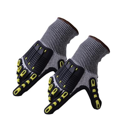 China Anti-Cut Hppe Climbing Nitrile Tpr ANSI Coated Shockproof Mechanical Impact Resistant Gloves for sale