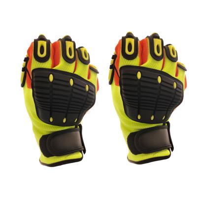 China High Impact Resistance Industry Resistance Polyester TPR Motorcycle Cut Shockproof Gloves for sale