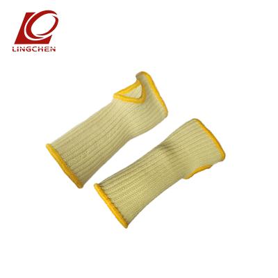 China Heat Resistant Aramid Arm Sleeves Wrist Cuff Heat Resistant Yellow Waterproof Anti Cup Support With Thumb Hole for sale