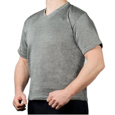 China Anti-cut Puncture Cut Resistance V-neck T-shirt Gray Color Anti Cut Made By Special Fiber Material for sale