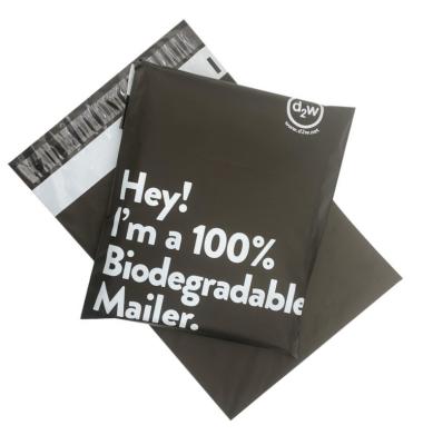 China Moisture Proof Black Biodegradable Black Poly Ads 10*13in 2.5mil 25*33cm Thank You Biodegradable Clothing Mailing Bags for sale