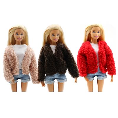 China Toy Best soft selling 1/6 bjd faux fur coat doll clothes for 11-12 inch barbie dolls 1/6 BJD and 30 cm fashion dolls for sale