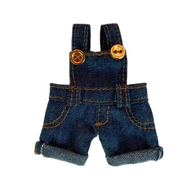 China Shooting Bib Jeans OEM Shorts Jeans Bib Pants Set Short Suit Tops Denim Suit Outfit For 1/12 BJD Dolls Clothes for sale