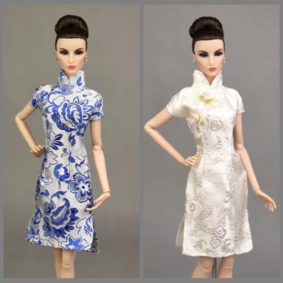 China Handmade Elegant Traditional Chinese Doll Dress Qipao Cheongsam Doll Clothes For 11.5 Inch Doll for sale