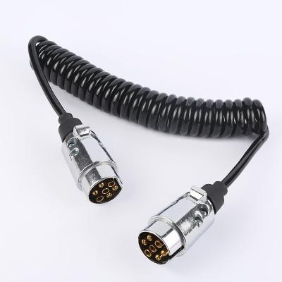 China Trailer Truck Used Hot Selling 7-Pin Trailer Cable Crown Extension Cable With 2 Plug for sale