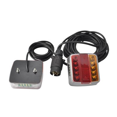 China Used Standard 12-24V Trailer Truck LED Light Kit 7-Pin Plug Cable With Two Square Small Light for sale