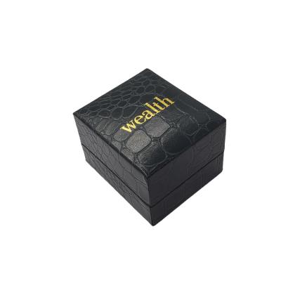 China Plastic Model Ring Boxes Show Structure Crocodile Leather And Packaging Jewelry Ring Gift Box Display Wholesale PU for sale