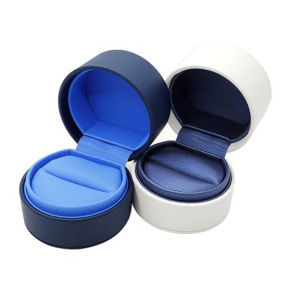 China ChuangFu New Eco-friendly Design Custom PU Leather Packaging Round Wedding Ring Box for sale