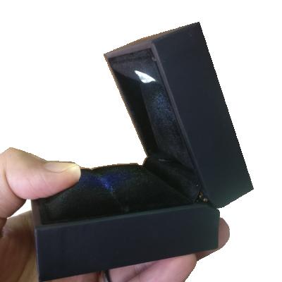 China Recyclable Wholesale Custom Jewelry Packaging Small Velvet Boxes Led Light Up Ring Box With Light for sale