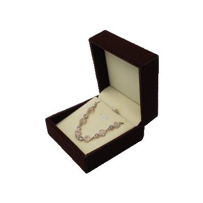 China Deployment of & Wholesale Custom Brown Velvet Packaging Jewelry Packaging Gift Box For Necklace for sale