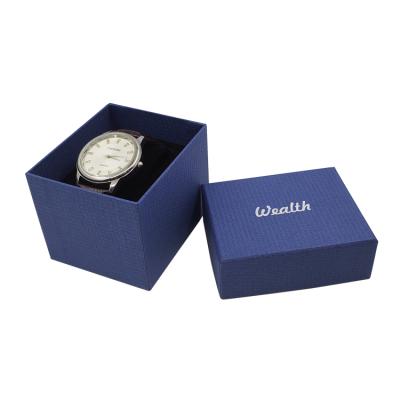 China Blue Minimalist Boutique Paper Box Watch Package Boxes Of Special Package And Gift Paper for sale