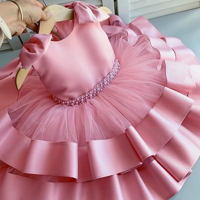 China Anti-wrinkle newborn babies dresses 1st birthday party tutu baptism dress wedding clothes elegant infant 1 2 years old christening clothes for sale