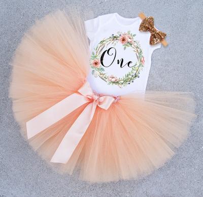 China Breathable Birthday Dress For Newborn Toddler Baptism Dresses 12 Months First Year Babies Princess Party Tulle Fabrics Infant Tutu Dress for sale