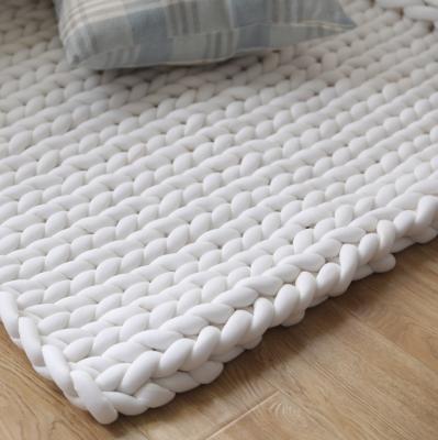 China Handmade Luxurious Fat Folded Knit Throw Yarn Blanket Super Soft for sale