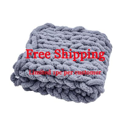 China FREE SHIPPING Chunky Anti-Static Handmade Chenille Knit Throw Blanket For Sofa for sale