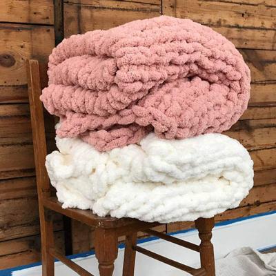 China i@home Portable Breathable Comfy Bulky Blankets for Cuddle in Bed Chunky Knit Blanket for sale