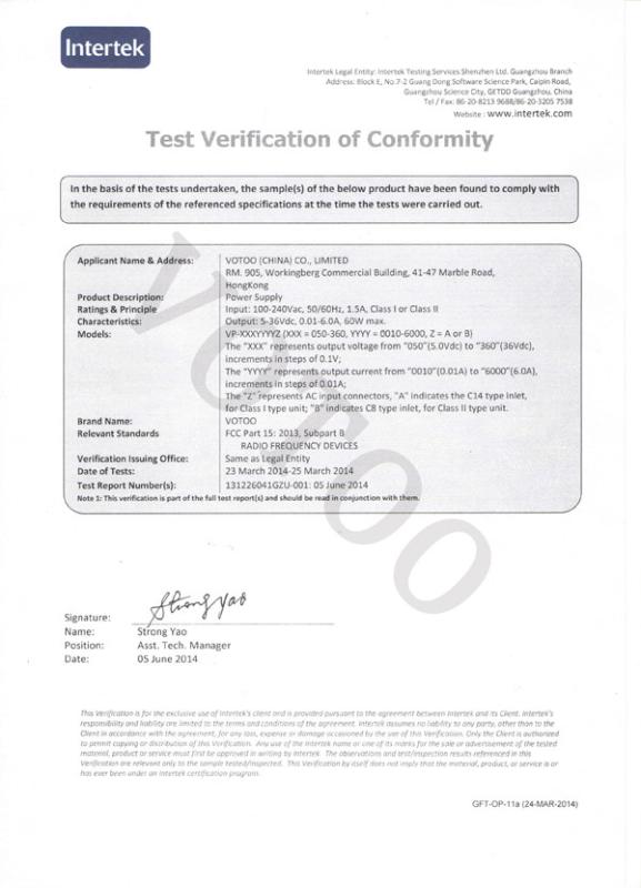 FCC - VOTOO（CHINA）CO., LIMITED