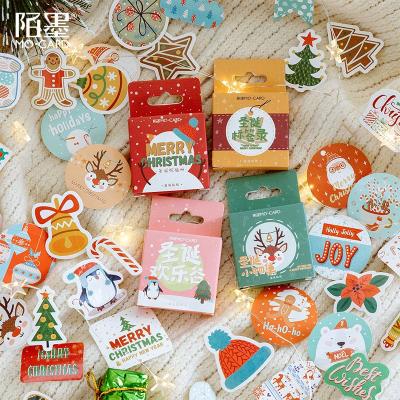 중국 Merry Christmas Waterproof Round Plastic Decoration Sticker Label Adhesive Paper Sticker 판매용