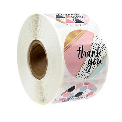 China Waterproof Mail Seal Thank You Self Adhesive Die Cut Round Sticker Pack for sale