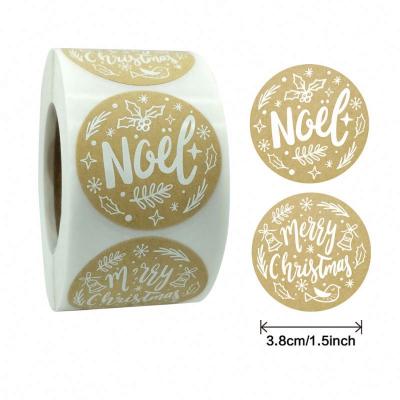 Cina Wholesale Custom Waterproof Christmas Roll Sticker Hot Label Style Holiday Decoration Wrapping Paper in vendita