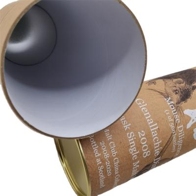 China Recyclable Paper Tube Bottle Paper Tube Kraft Airtight Packaging Can With Paper Lid for sale