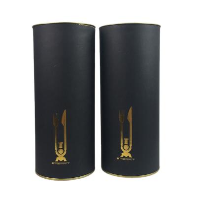 China Recyclable Direct Deal Black Tea Tinplate Cover For Container Craft Paper Tube Packaging With Plug Lid for sale