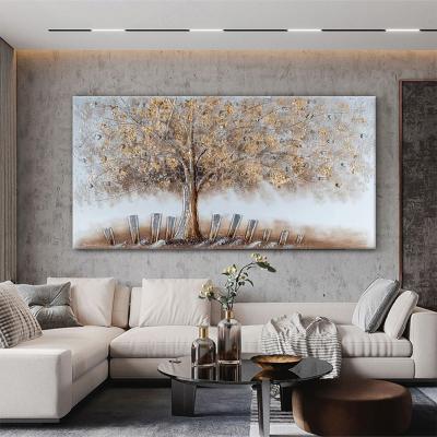 China New Classic/Postmodern Hand Drawn Nordic Hanging Oil Painting Tree Shaped Large Modern Abstract Drawing Hallway Bedroom Decoration Room Of Life for sale