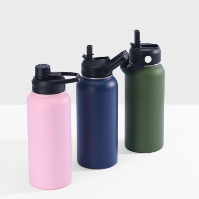 Chine Sustainable Hot And Cold Custom Logo 32 Ounce 40 Ounce Thermal Drink Bottle Powder Coated Stainless Steel Water Bottle With Handle à vendre