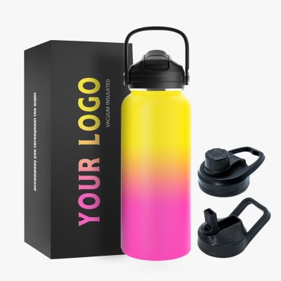 Chine Custom Logo Double Wall Insulated Wide Mouth Water Bottle 32oz 40oz Stainless Steel PORTABLE Custom Water Bottle à vendre