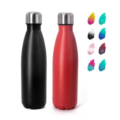 China Sustainable Custom Logo 500ml 750ml Vacuum Thermal Insulated Cola Shaped Stainless Steel Water Bottle en venta