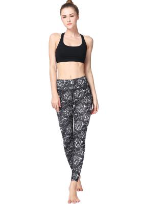 China CPG Global Women's Seamless Gym Fitness Floral Black Sport Pants Yoga Leggings HK34 for sale