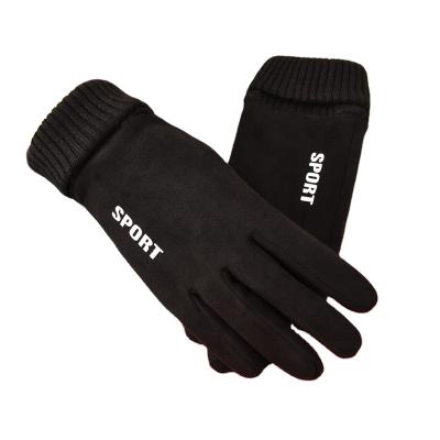 China Comfortable Hand Warmer Winter Gloves Women Arm Warm Mitten Suede Gloves for sale