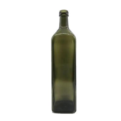 China Beverage wholesale 100ml 250ml 500ml 750ml 1000ml empty food grade dark green round and square vinegar olive oil color glass bottle for sale