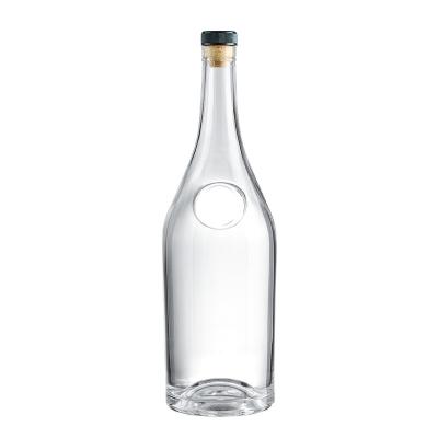 China Empty maker 75 CL beverage top luxury spiral champagne glitter glass bottle with metal lid for sale