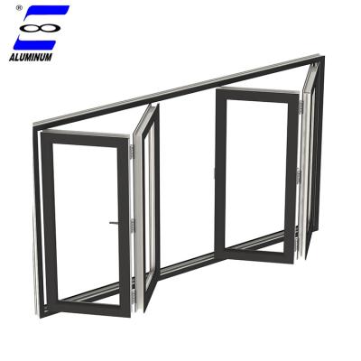 China Modern Magnetic Screen Philippines Commercial Insulated Aluminum Material Bi Folding Door Grille Hinge Device for sale