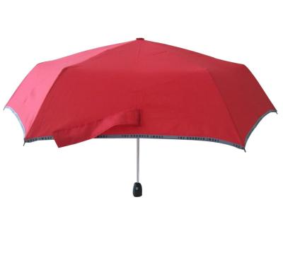 China Folding With Reflective Line Mini Folding Edge Umbrella With Plastic Handle for sale