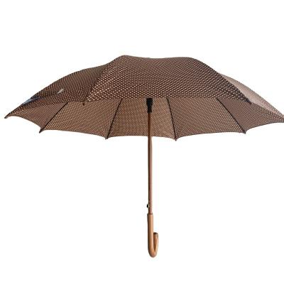 China Outdoor Furniture 23*8k Wood Handle And Cloth Stick Umbrella Silver Coating UV Block for sale