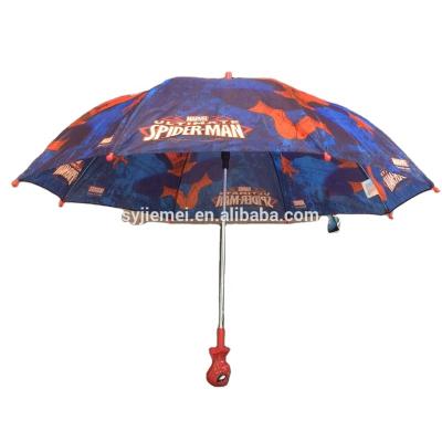 China Promotion 19inch Minimalist Custom Printed Children Kids Raining Umbrellas Spider Handle Cartoon Customized Logo Rollig Printing BSCI Audit for sale