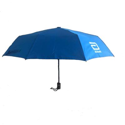 China 21inch*8k 190T Industrial Pongee Cloth 3 Fold Umbrella With Plastic Handle Foldable Umbrella for sale