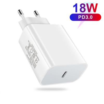 China Cell Phone 18 Watt PD Wall Charger For Mobile Phone Fast Charger With FCC for sale